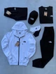 Чоловічий спортивний комплект The North Face (костюм+шорти+футболка+бейсболка+шкарпетки) L Білий з чорним (HB-083) - изображение 1