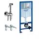 Система инсталляции для унитаза Grohe Rapid SL 3 в 1 + Гигиенический душ со смесителем Paffoni Tweet R, хром (38772001+ZDUP110CR) - изображение 1