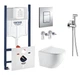 Комплект инсталляции Grohe Rapid SL 4в1 и подвесного унитаза с крышкой Koller Pool Round Smart Rimless Tornado 3,0 + гигиенический душ Devit Style (3884000G/38732000/RN-0490-RQ3/CV17011010) - изображение 1