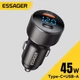 Автомобильное зарядное устройство Essager ES-CC21 45 Вт USB+TypeC PD+QC LED дисплей технология быстрой зарядки - изображение 1