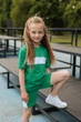 Костюм шорти + футболка для дівчаток з білою вставкою Ginger Cat 134 см Зелений - зображення 5