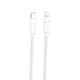 Плетёный кабель Foneng XS02 USB-C→Lightning 2,4 A, 1,2 м — усиленная нейлоновая оплётка, металлические коннекторы, стильный дизайн, для iPhone и iPad, надёжная передача данных и быстрая зарядка Белый - изображение 1