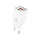 Сетевой адаптер Foneng EU71 GaN 30 Вт, 2×USB-A + USB-C PD, QC, PPS, быстрая зарядка 5 V/9 V/12 V/15 V/20 V, компактный блок питания, совместим со смартфонами, планшетами и ноутбуками Белый - изображение 1