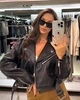 Куртка косуха в трендовому шоколадному кольорі 8079р1553 Шоколад M - изображение 2