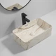Раковина накладная Mixxus Premium QUADRO-0208 MARBLE 480х315х140mm с переливом (MP6518) - изображение 2