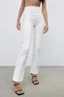 Джинси ZARA - High Waisted Straight Leg White Denim Jeans with Patchwork Detail 36 Білі (6688\210\250) - изображение 4
