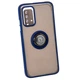 Чехол Fiji Colorframe для Xiaomi Redmi 9T матовый бампер с кольцом Dark Blue - изображение 1