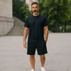 Костюм мужской трикотажный летний футболка и шорты темно-синий двунитка 46 - изображение 1