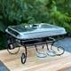 Садж блюдо для подачі шашлика з підігрівом Grill прямоугольний 35-45см Чорний з соусницями - зображення 1