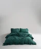 Постельное белье Limasso Stonewashed Exclusive Ranforce 200 х 220 см Dark Green - изображение 1
