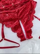 Боді з відкритим доступом та пояском XXL Бордо - зображення 7