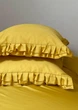 Комплект постільної білизни Cozy з рюшами медовий Євро 200*220 см, простирадло 220*240 без резинки - изображение 4