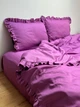 Комплект постільної білизни Cozy з рюшами ягідний Півтораспальний 150*200 см, простирадло 180*240 без резинки - зображення 1