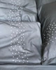 Комплект постільної білизни Cozy темно-сірий з вишитими білими зірками Односпальний 140*200 см, простирадло 130*240 без резинки - изображение 6