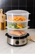 Пароварка iHunt BRO Food Steamer XXL 9 литров, 3 уровня, 60–200 °C, таймер 60 минут, мощность 800 Вт, нержавеющая сталь, здоровое питание - изображение 3