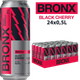 Упаковка слабоалкогольного энергетического напитка BRONX Black Cherry 8% 0.5 л х 24 шт (14820193034506) - изображение 1