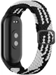 Ремешок тканевый Braided Loop MRK для фитнес браслета Xiaomi Mi Band 8/9/10 с металлическим регулятором длины черный с белым (mrk6416) - изображение 1