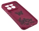 Чехол Shock Case Print для Xiaomi 14T бампер силиконовый бордовый с рисунком бабочки - изображение 3