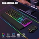 Набор игровой RGB клавиатуры и мыши RedThunder K10, раскладка (QWERTZ DE), черная - изображение 2