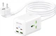 Сетевой фильтр-удлинитель Bavin PC2026Y 65W GaN Super Quick Charger QC4.0 + 2 PD3.0 Type-C + 2 USB-A 3A PPS + 2 AC 250V 2500W 1.5M White (C-S-PC2026Y WH) - изображение 1