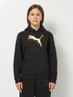Подростковое теплое худи на флисе для девочки Puma ESS METALLIC 68973951 146-152 см Puma Black-metallic gold (4069157482585) - изображение 1