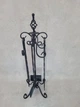 Каминный набор кованый -щетка, щипцы, кочерга, совок (черный) - изображение 2