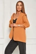 Піджак жіночий однотонний світло-коричневого кольору Fashion розмір 52 (204704) - зображення 2