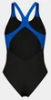 Купальник закрытый Arena BREATH SWIMSUIT V BACK LB синий, черный, бирюзовый Женщины 44 008330-580 - изображение 4