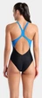 Купальник закрытый Arena BREATH SWIMSUIT V BACK LB синий, черный, бирюзовый Женщины 44 008330-580 - изображение 8