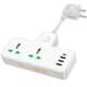 Подовжувач HOCO Voyage 2-position expansion socket AC11A | 3USB/Type-C, 10A | 4758444 - зображення 3