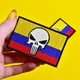 Набір шевронів 2 шт на липучці Череп Карателя на Прапорі Колумбії 5х8 см, прапор Колумбії, вишитий патч нашивка - зображення 2