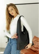 Жіноча сумка Хобо зі знімним гаманцем SAMBAG Чорна (750040835) - изображение 3