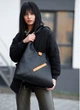 Женская сумка Хобо со съемным кошельком SAMBAG Черная с оранжевым (755040835) - изображение 2