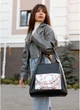 Женская сумка Хобо SAMBAG Черная с принтом Flowers (7660341231) - изображение 2