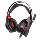 Ігрові дротові навушники HOCO W102 Gaming Cool Tour headphones |геймерська гарнітура, кабель 2 м, провідні, 40-мм динаміки, AUX 3,5mm + USB 2.0, підсвічування, мікрофон з шумозаглушенням| Чорно-червоний - зображення 5