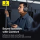 Бездротові Bluetooth навушники Baseus Bass 35 Max Wireless Headphones |портативна стерео гарнітура, Bluetooth 5.3, AUX, Type-C, до 50 годин відтворення, 600 мАг, вбудований мікрофон, швидке заряджання| Сірий - зображення 12