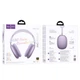 Бездротові Bluetooth навушники Hoco W65 Plus Happy ANC BT headphones |портативна стерео гарнітура, Bluetooth 5.4, AUX/TF, USB Type-C, до 45 годин відтворення, 400 мАг, вбудований мікрофон, з активним шумоподавленням| Фіолетовий - зображення 3