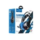 Ігрові дротові навушники HOCO W105 LED Joyful Gaming Headphones |геймерська гарнітура, провідні, 40-мм динаміки, USB 2.0 + AUX 3.5 мм, гнучкий мікрофон, кабель 2 м, підсвічування, Hi-Res Audio, шумозаглушення| Чорно-синій - зображення 5