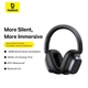 Бездротові Bluetooth навушники Baseus Bowie H1s Noise - Cancellation Wireless Headphones |портативна стерео гарнітура, Bluetooth 5.4, Type-C, до 120 годин відтворення, 800 мАг, вбудований мікрофон, активне шумозаглушення| Чорний - зображення 8