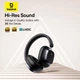 Бездротові Bluetooth навушники Baseus Bowie H1s Noise - Cancellation Wireless Headphones |портативна стерео гарнітура, Bluetooth 5.4, Type-C, до 120 годин відтворення, 800 мАг, вбудований мікрофон, активне шумозаглушення| Чорний - зображення 9