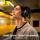Бездротові Bluetooth навушники Baseus Bowie H1s Noise - Cancellation Wireless Headphones |портативна стерео гарнітура, Bluetooth 5.4, Type-C, до 120 годин відтворення, 800 мАг, вбудований мікрофон, активне шумозаглушення| Чорний - зображення 10