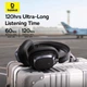 Бездротові Bluetooth навушники Baseus Bowie H1s Noise - Cancellation Wireless Headphones |портативна стерео гарнітура, Bluetooth 5.4, Type-C, до 120 годин відтворення, 800 мАг, вбудований мікрофон, активне шумозаглушення| Чорний - зображення 12