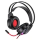 Ігрові дротові навушники HOCO W105 LED Joyful Gaming Headphones |геймерська гарнітура, провідні, 40-мм динаміки, USB 2.0 + AUX 3.5 мм, гнучкий мікрофон, кабель 2 м, підсвічування, Hi-Res Audio, шумозаглушення| Чорно-червоний - зображення 3