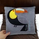 Подушка декоративная Toucan Birds 30x30 см квадратная с принтом тропических птиц для гостиной или детской комнаты мягкая текстильная - изображение 2