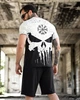 Комплект Punisher 2в1 Футболка + Шорти чорно-білий розмір 2XL - изображение 2