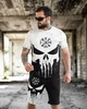 Комплект Punisher 2в1 Футболка + Шорти чорно-білий розмір 2XL - изображение 5
