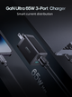 Сетевое зарядное устройство Joyroom FC 65W 2xUSB-C | USB-A with 100W USB-C to USB-C Cable Black (TCG01) - изображение 9