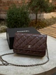 Сумка жіноча із срібною фурнітурою в стилі Chanel Caviar Quilted Wallet on Chain WOC Burgundy - изображение 1