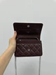 Сумка жіноча із срібною фурнітурою в стилі Chanel Caviar Quilted Wallet on Chain WOC Burgundy - изображение 5