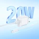 Мережевий зарядний пристрій HOCO C109A Fighter single port charger Lightning cable 20W White - изображение 7